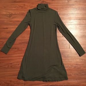 Gap olive turtleneck sweater dress